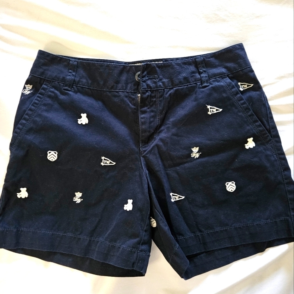 Teenie Weenie Navy Blue Embroidered Women's Shorts Size FM